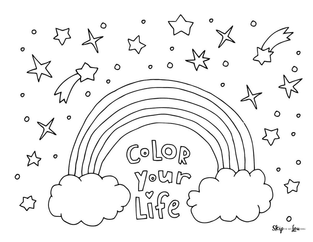 Rainbow coloring pages skip to my lou