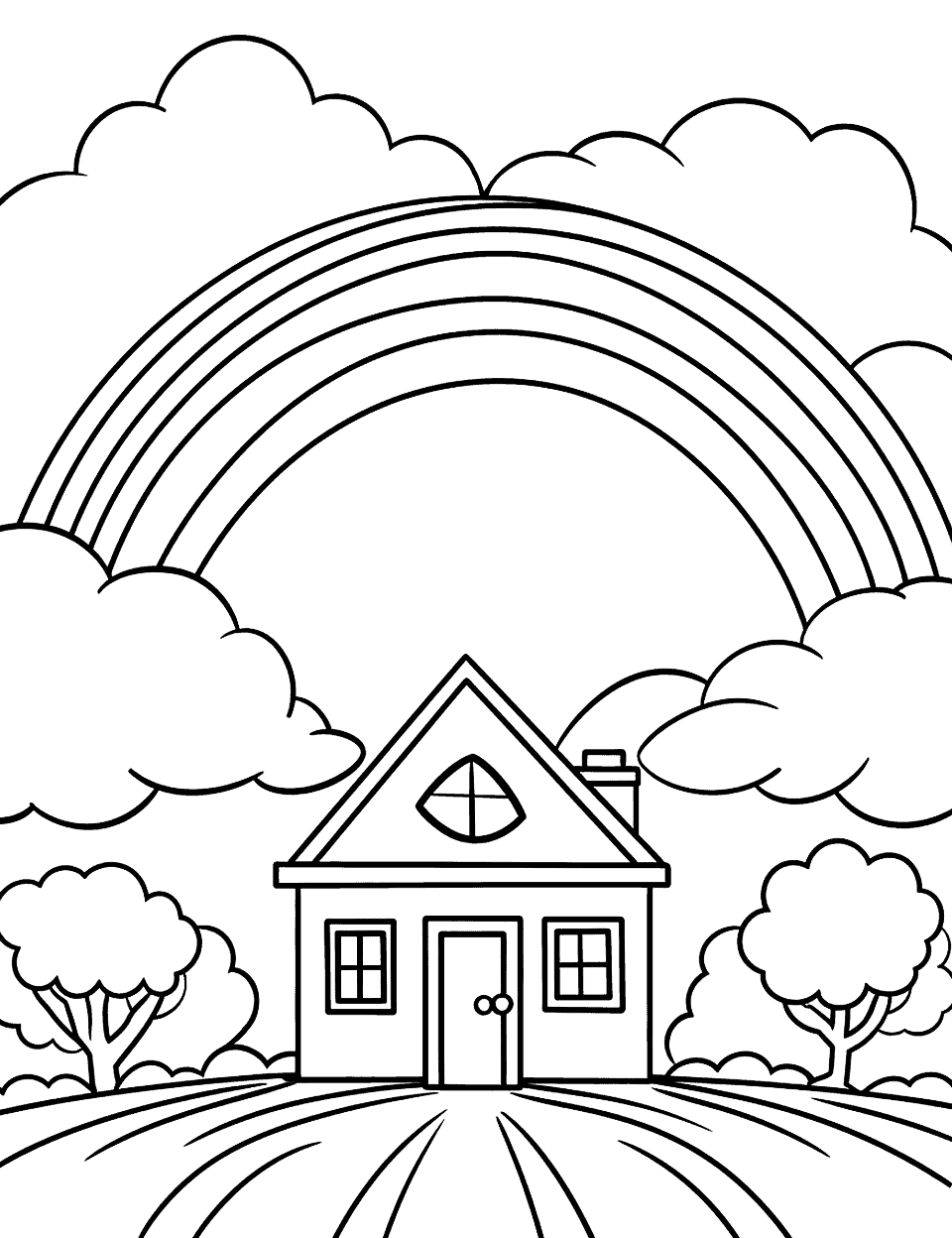 Rainbow coloring pages free printable sheets