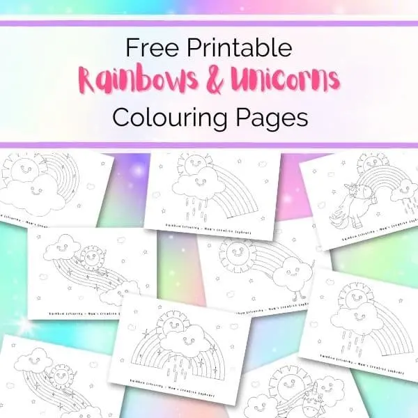 Printable rainbow coloring pages for kids