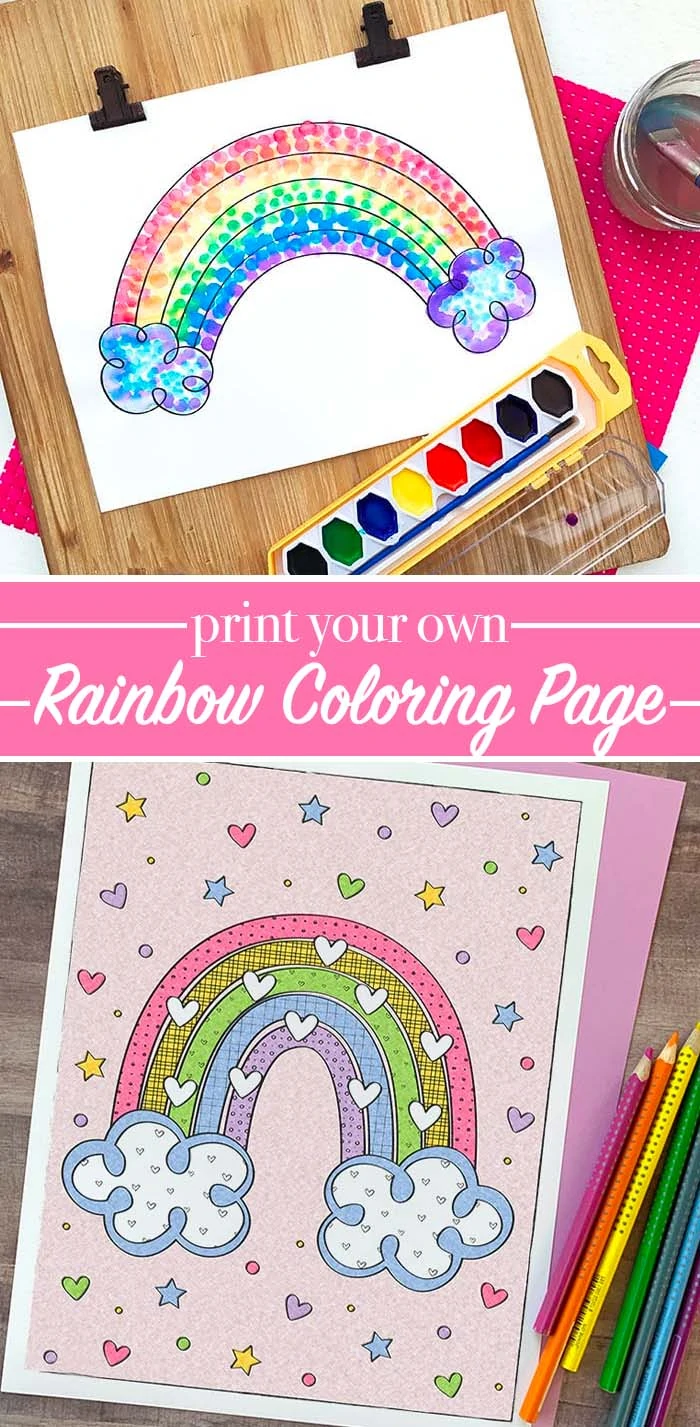 Rainbow coloring page to print