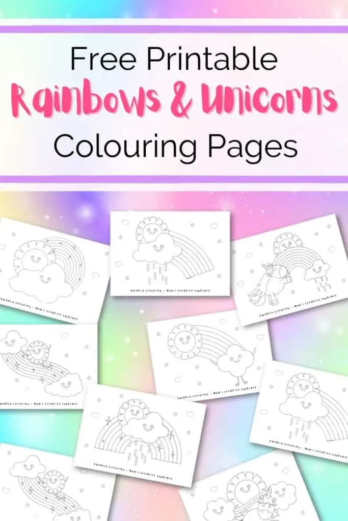 Printable rainbow coloring pages for kids