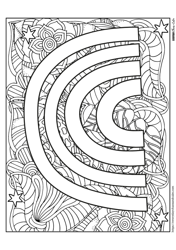 Free printable rainbow coloring pages