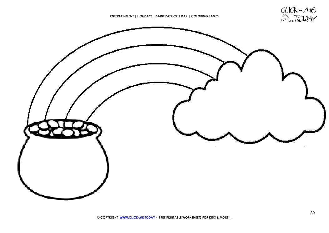 St patricks day coloring page pot of gold