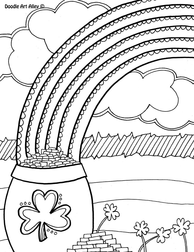 St patricks day printable coloring pages for adults kids