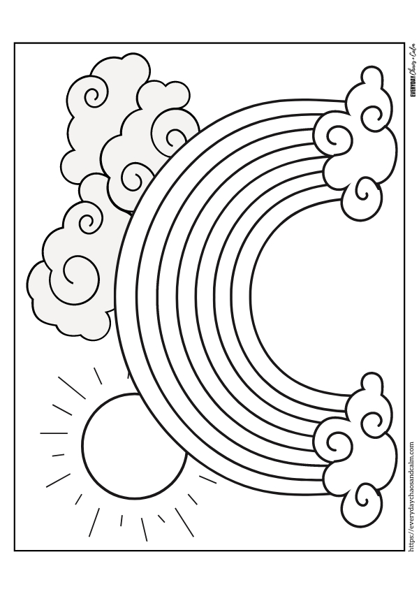 Free printable rainbow coloring pages