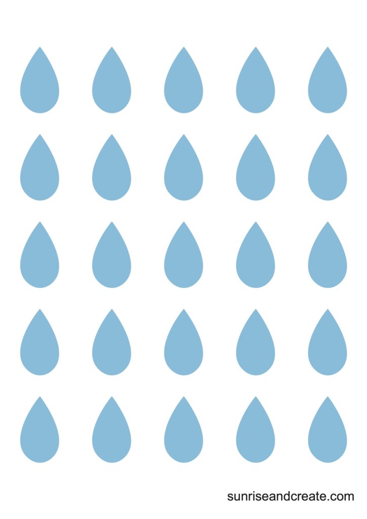 Free printable raindrop templates