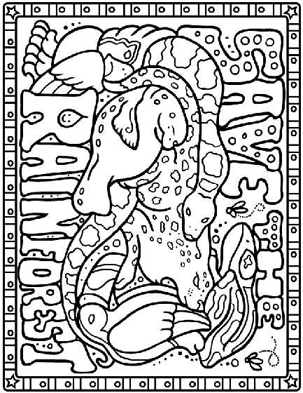 Save the rainforest coloring page