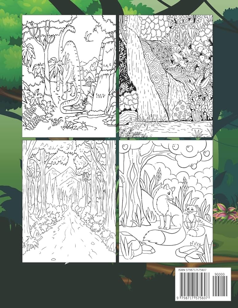 Rainforest coloring book for adults easy design rainforest coloring activity book for grown