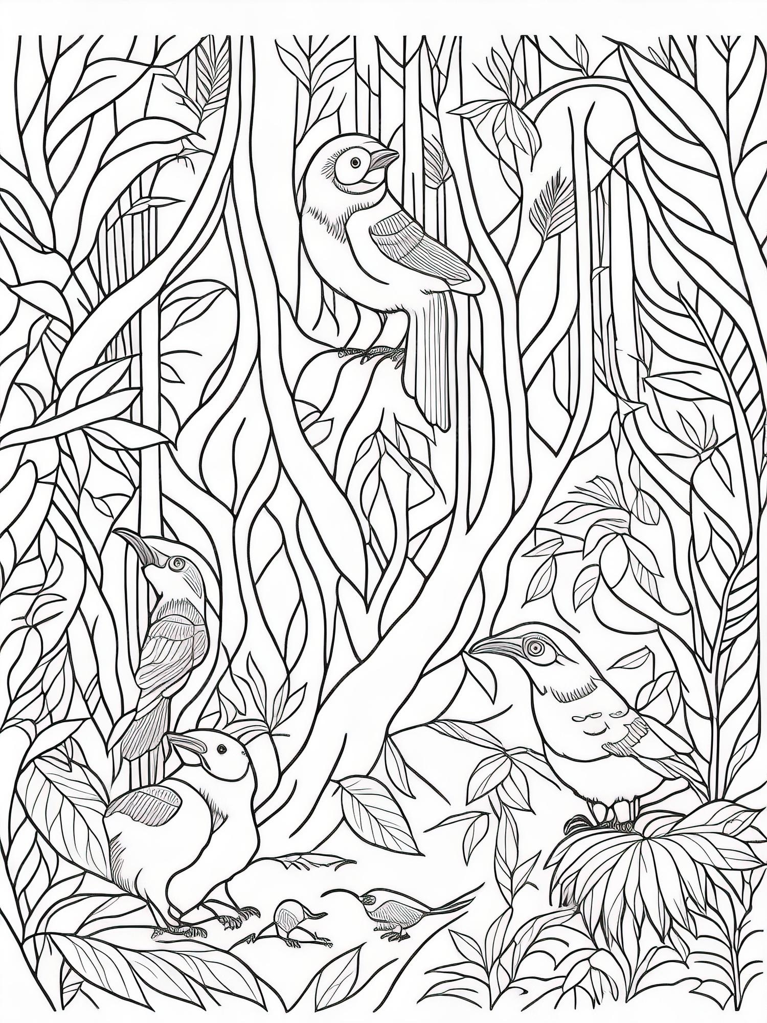Premium vector engaging rainforest adventure coloring page printable fun for kids