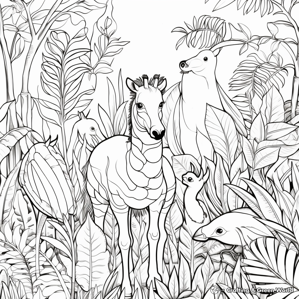 Rainforest coloring pages