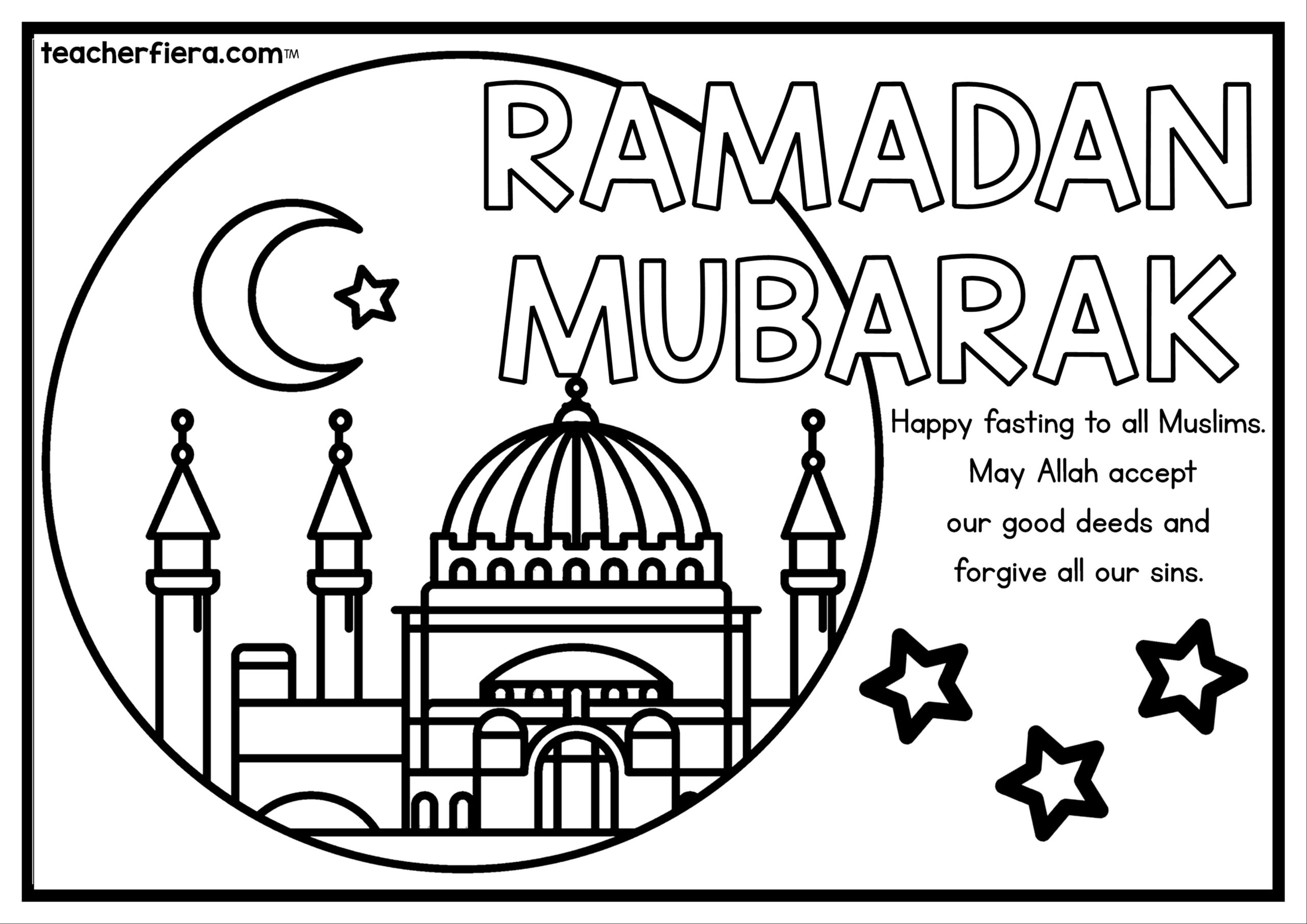 Ramadan colouring sheets â