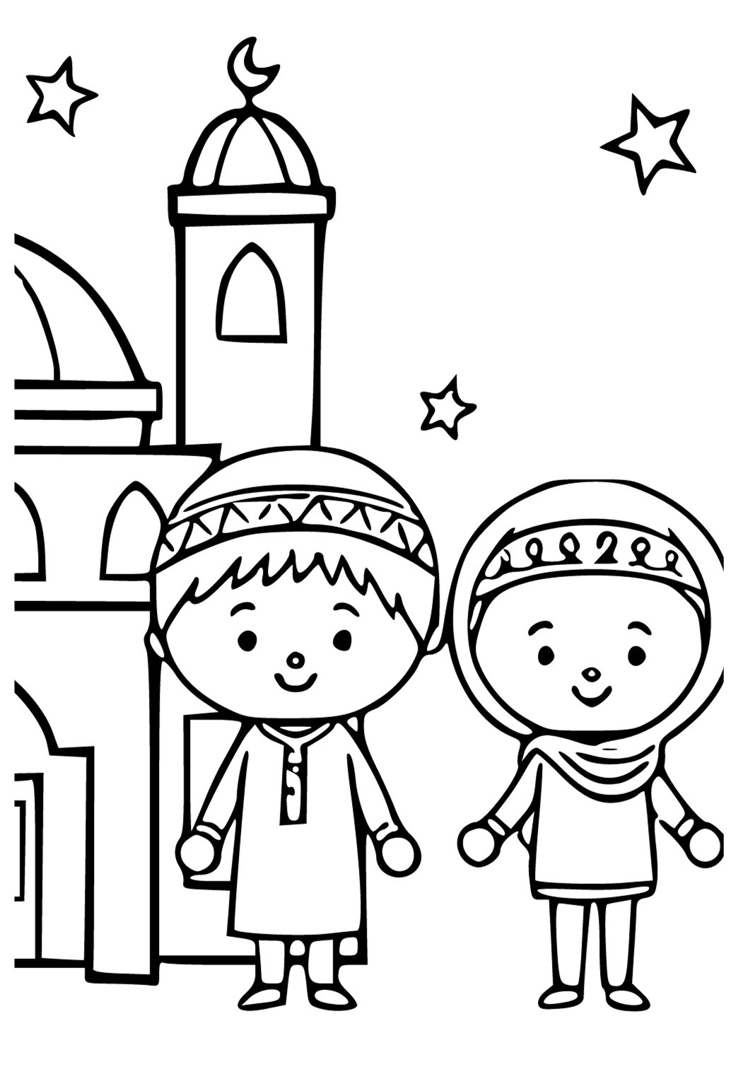 Free printable ramadan pair coloring page for adults and kids