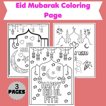 Eid mubarak colouring page ramadan activitesprintable coloring page