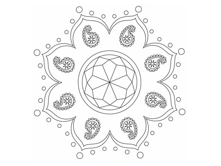 Free printable rangoli coloring pages for kids pattern coloring pages rangoli designs with dots printable coloring pages