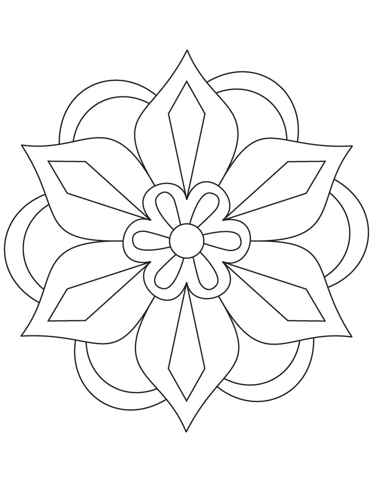 Flower rangoli coloring page download free flower rangoli coloring page for kids best coloring pages