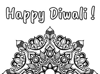 Diwali collaborative art activity by feet large poster rangoli coloringpages