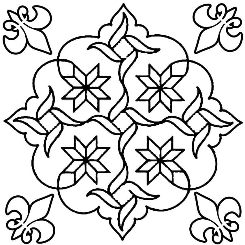 Rangoli coloring pages