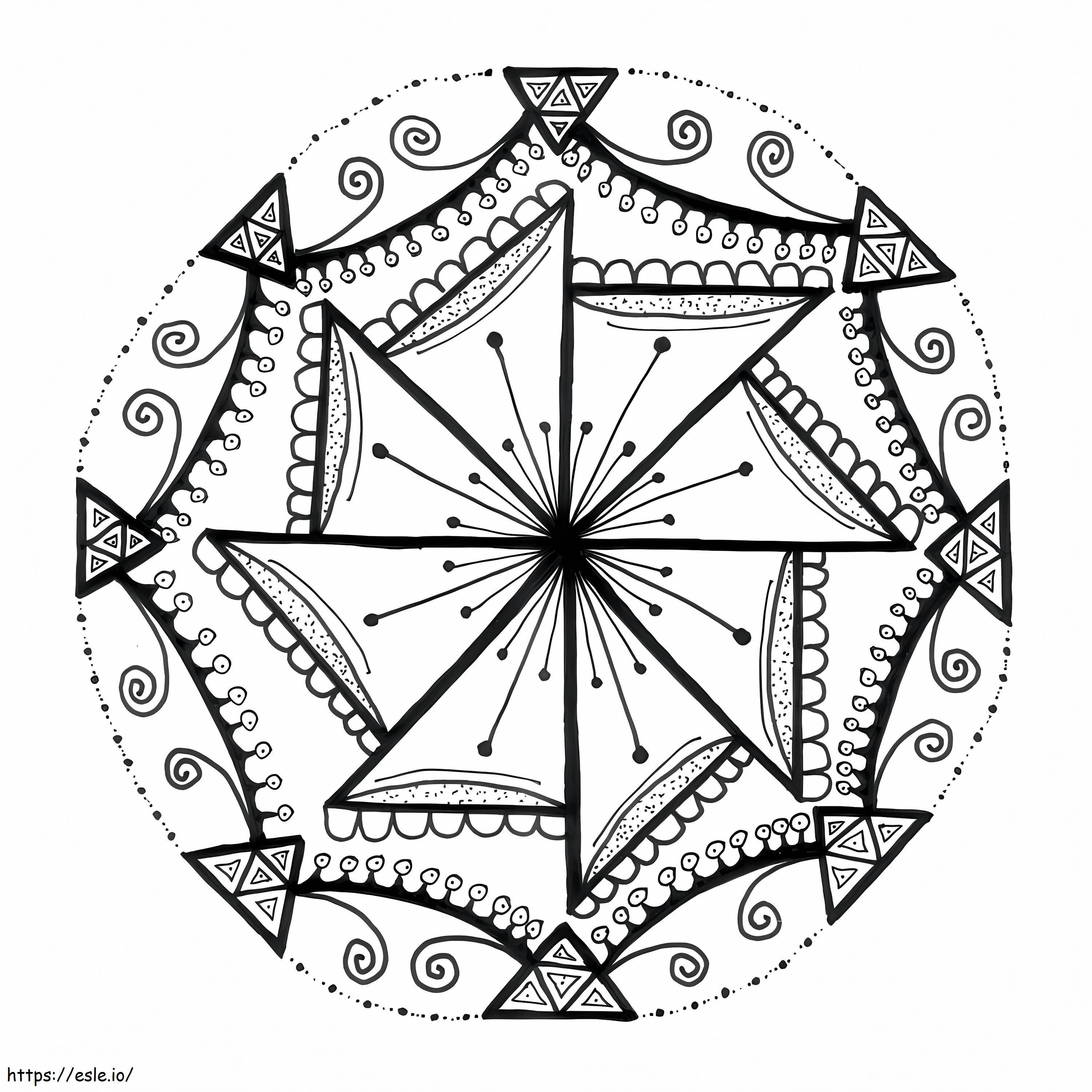 Printable zentangle rangoli coloring page