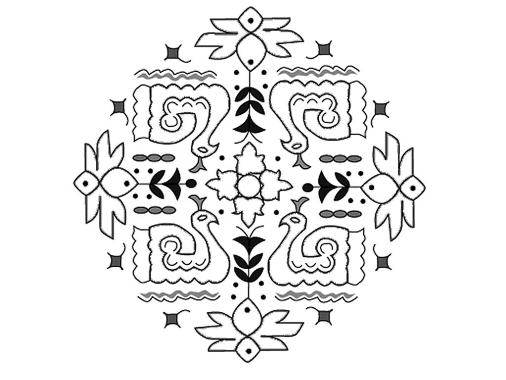 Free printable rangoli coloring pages for kids