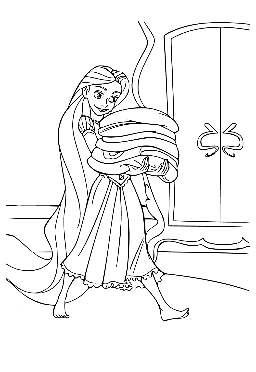 Free printable rapunzel hostess coloring page for adults and kids