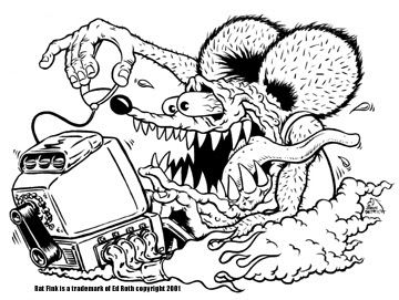 Big daddy roth rat fink sketch coloring page rat fink coloring pages ed roth art