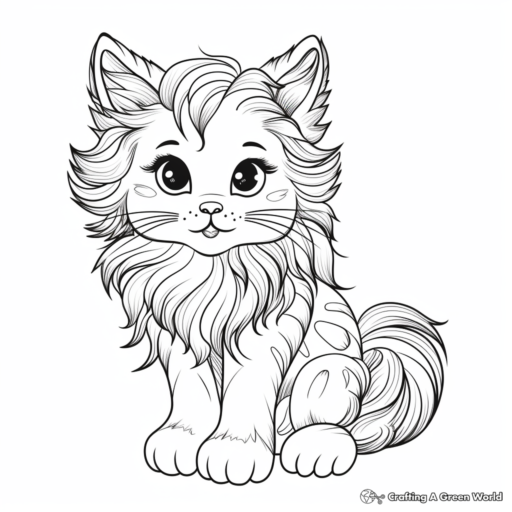 Realistic kitten coloring pages