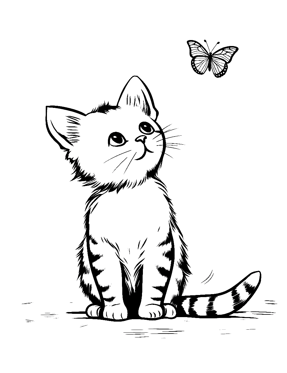 Kitten coloring pages free printable sheets