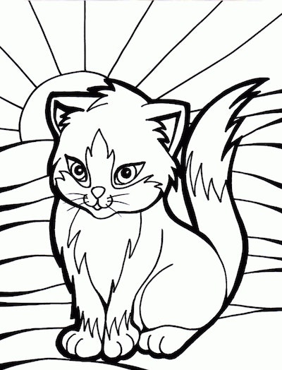 Free cat coloring pages for feline fans