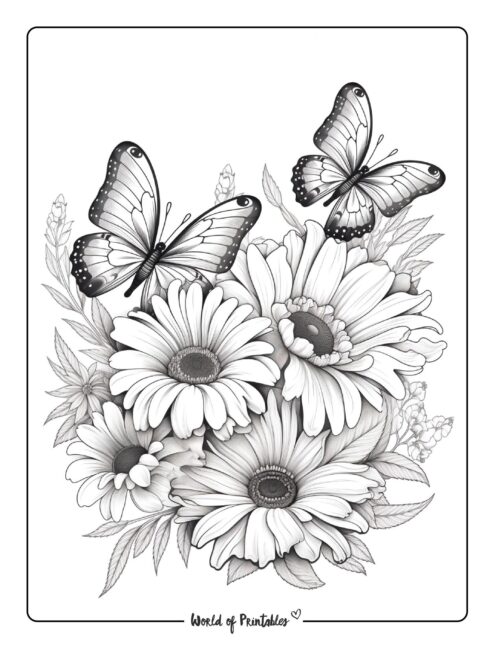 Best flower coloring pages for kids adults