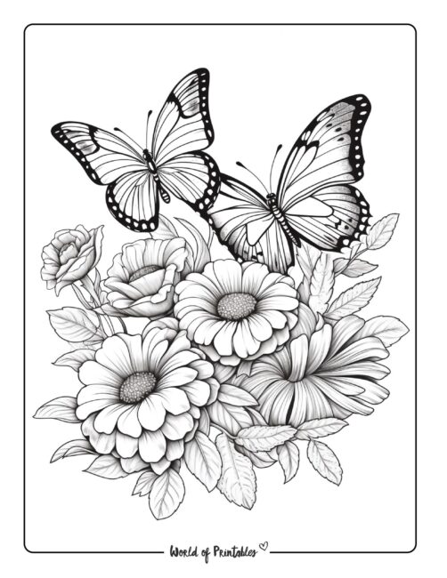 Best flower coloring pages for kids adults