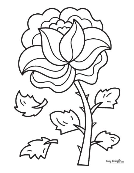 Printable rose coloring pages