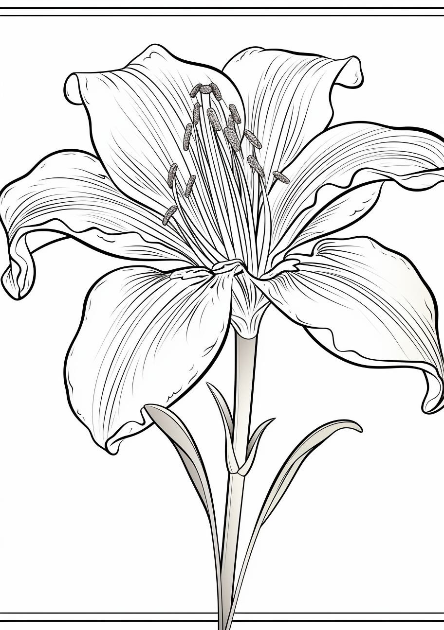 Realistic sketching of lily flower