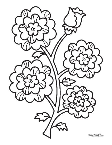 Printable rose coloring pages