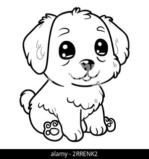 Cute puppy coloring pages for kids and toddlers stock vector image art