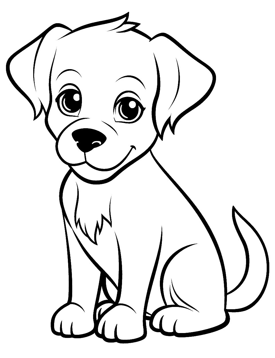 Puppy coloring pages free printable sheets