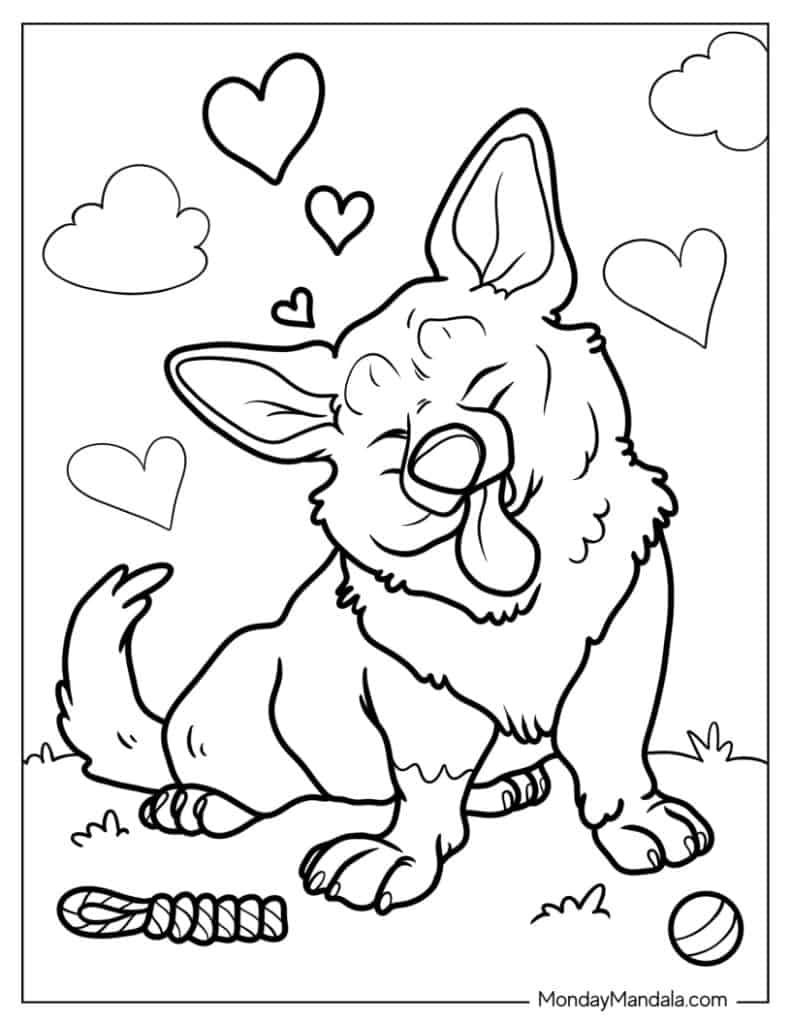 Puppy coloring pages free pdf printables