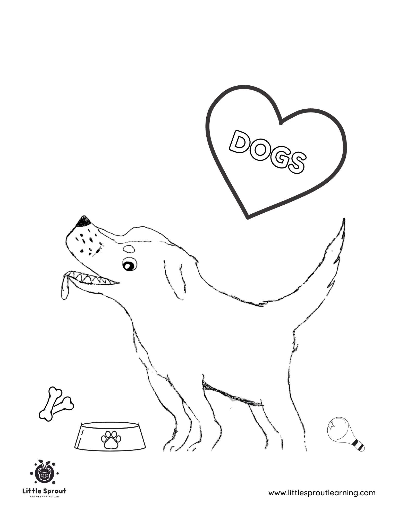 Best puppy coloring page little sprout art