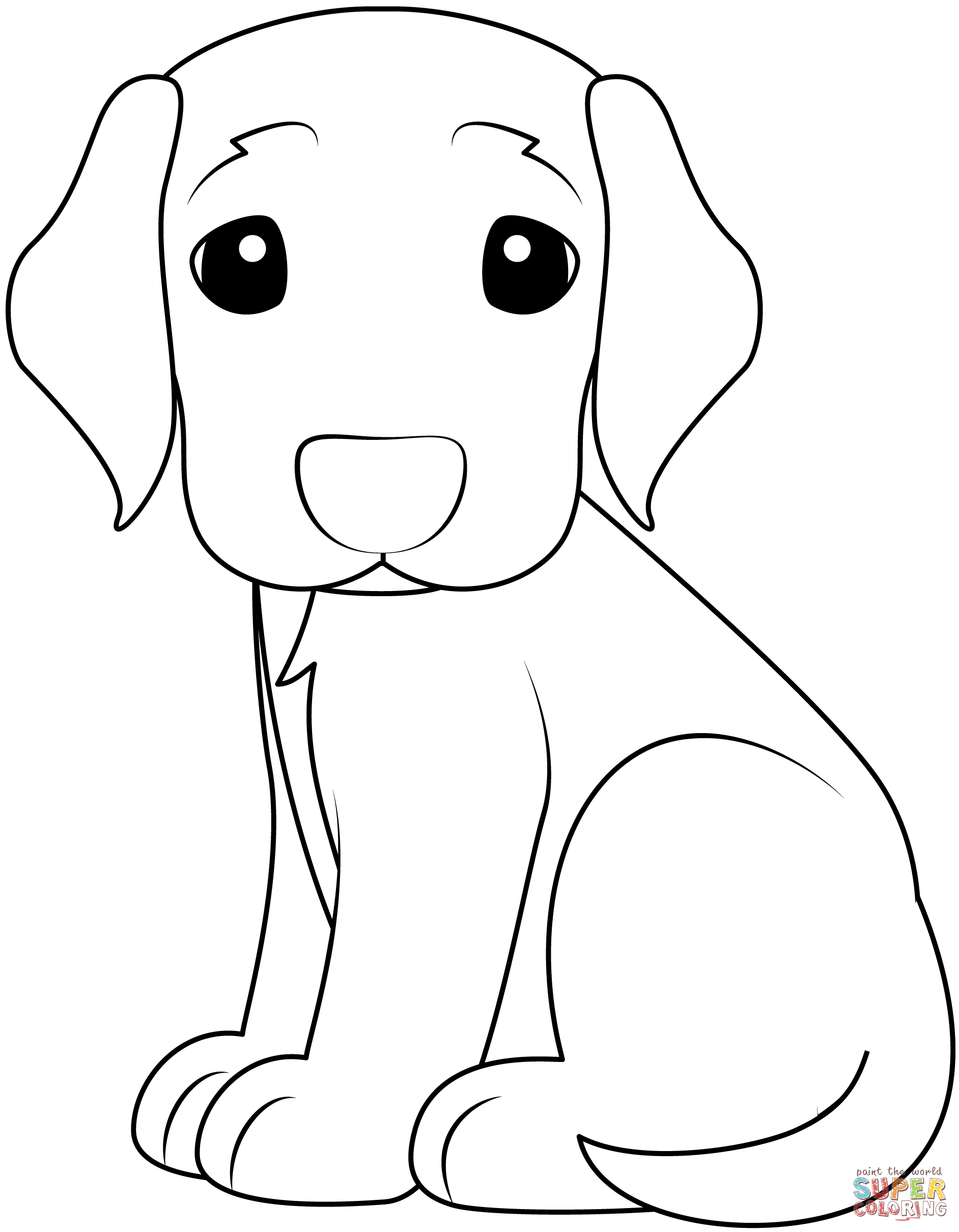 Puppy coloring page free printable coloring pages