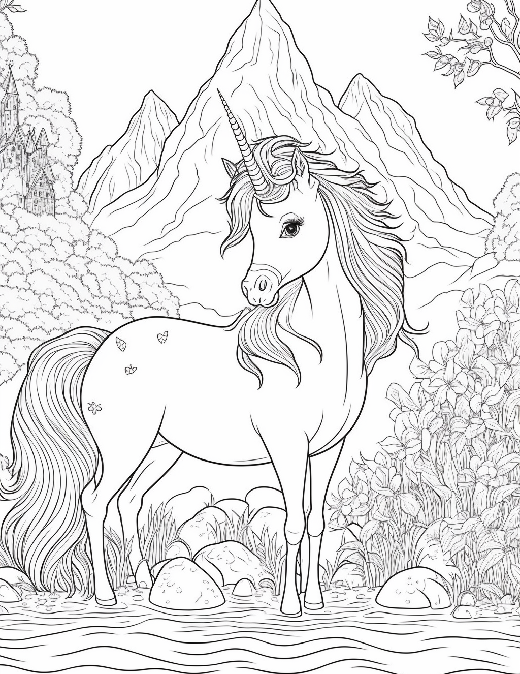 Cute unicorn printable coloring pages for kids printable pdf file â coloring