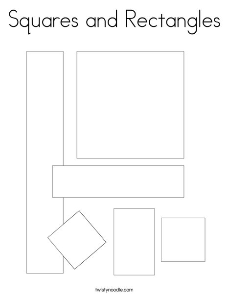 Squares and rectangles coloring page