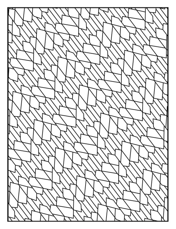 Coloring page geometric lines squares rectangles repeating pattern printable