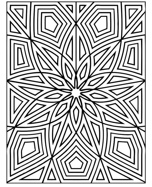 Rosette mandala relaxing coloring page for adults