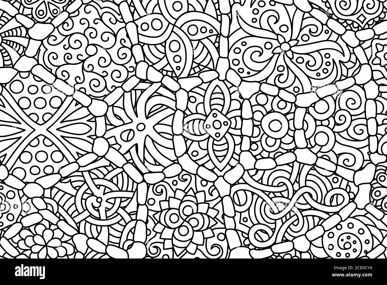 Beautiful rectangle coloring book page with abstract detailed tribal pattern stock vector image art