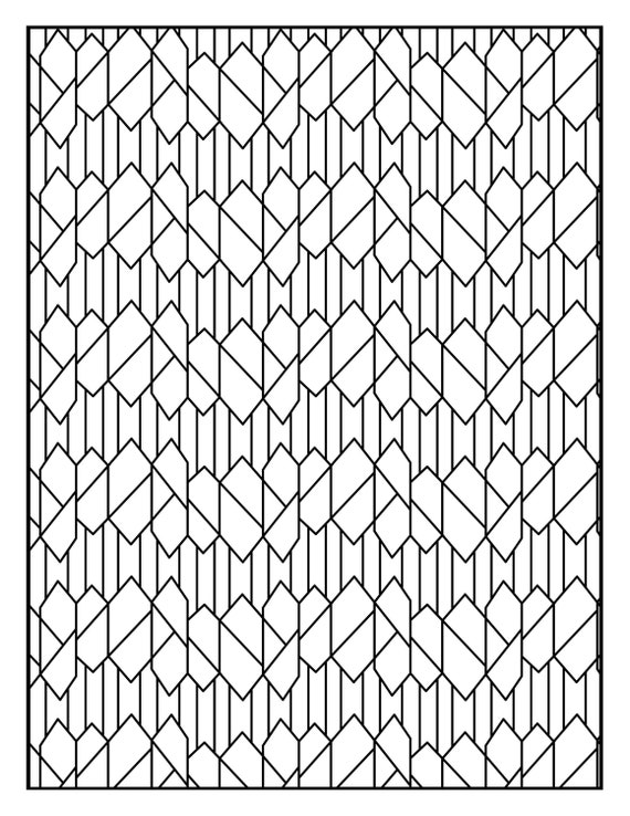 Coloring page geometric lines squares rectangles repeating pattern printable