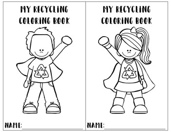 Recycling coloring book by preschool productions tpt