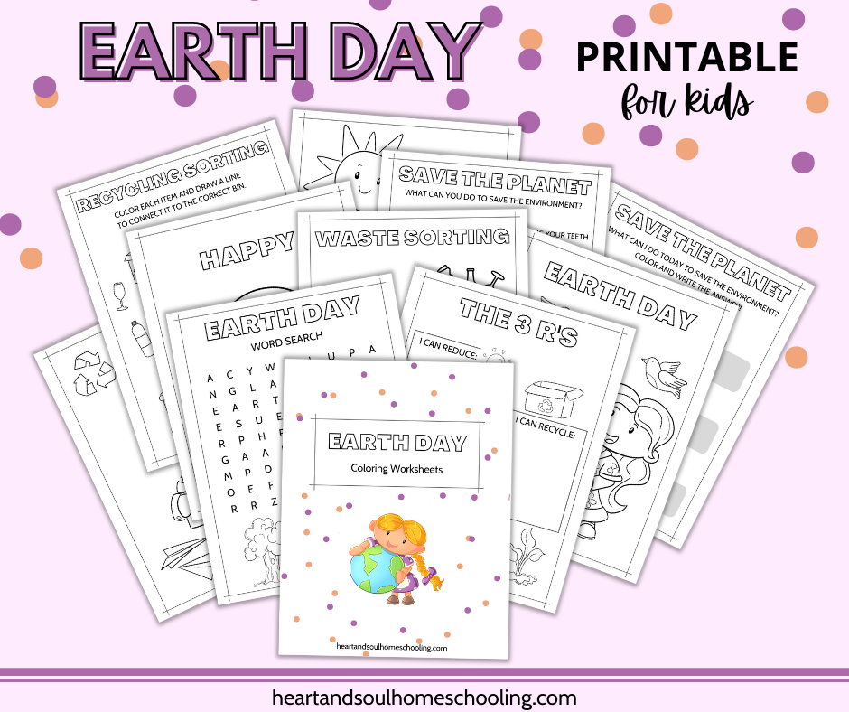 Earth day worksheets and coloring pages printable set