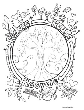 Recycling coloring page tpt