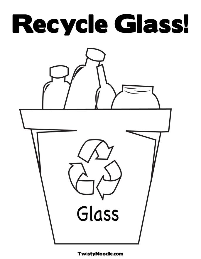 Recycle bin coloring page