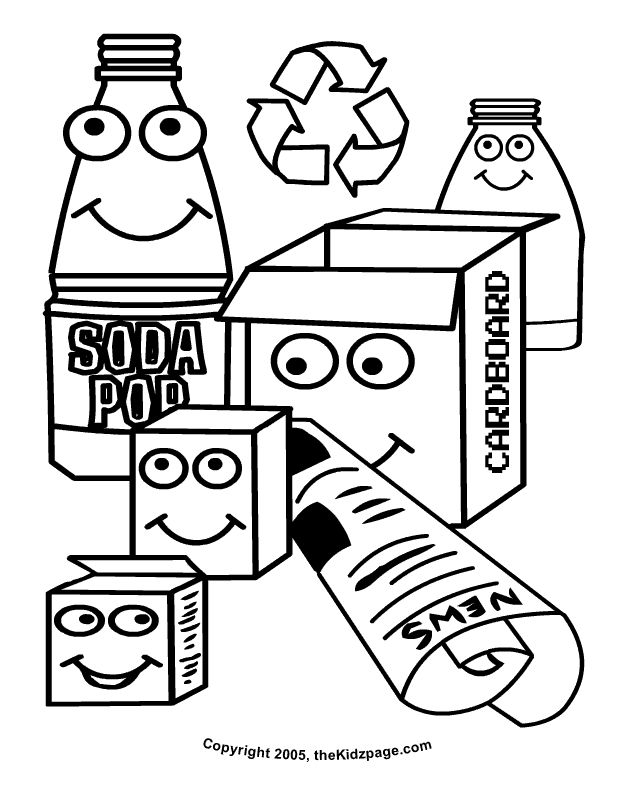 Recycle free coloring pages for kids
