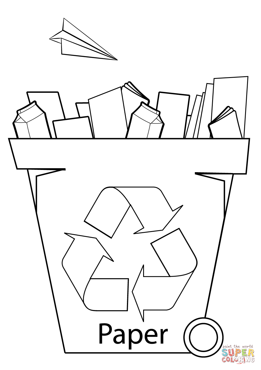 Paper recycling bin coloring page free printable coloring pages paper recycling bins recycled paper recycle printable